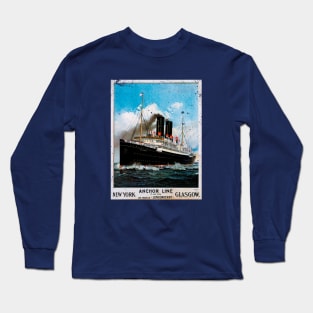 Poster Retro Ship Vintage Cruise Vessel Long Sleeve T-Shirt